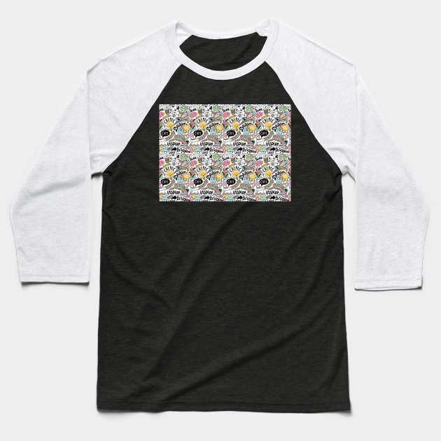 Communication doodles Baseball T-Shirt by kostolom3000